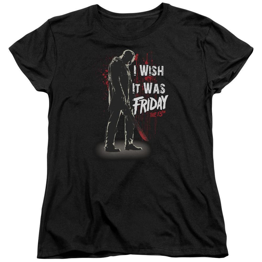 Friday The 13Th I Wish It Was Friday Womens T-Shirt Black